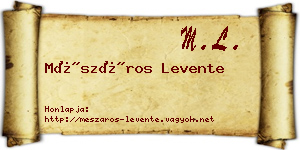Mészáros Levente névjegykártya