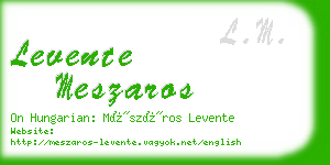 levente meszaros business card